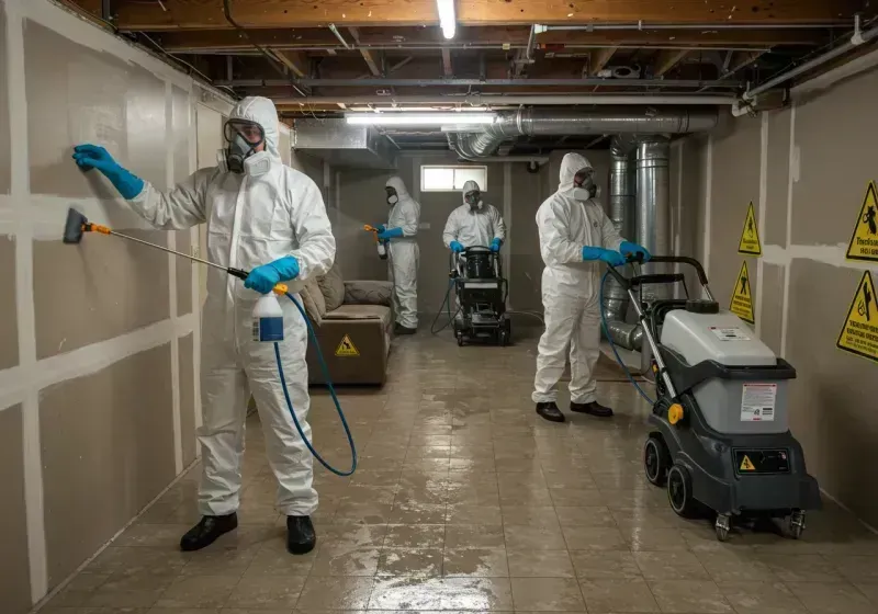 Basement Moisture Removal and Structural Drying process in Woodmore, MD